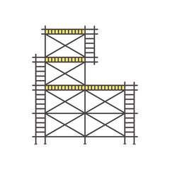 Scaffolding construction  flat line icon vector.