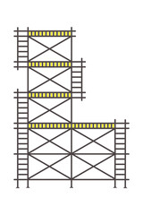 Scaffolding construction  flat line icon vector.