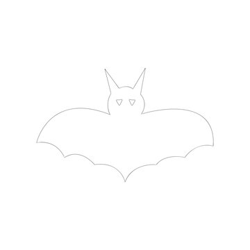 Bat vector isolated on white background. Happy Halloween vector isolated on white.  Perfect for coloring books, textiles, icons, the web, paintings, children's books, and t-shirt print.