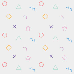 Cute and colorful pattern with random line shape