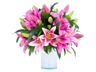 Pink and green bouquet of flowers can be made in the background.