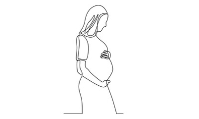 Continuous Line of Pregnant Woman