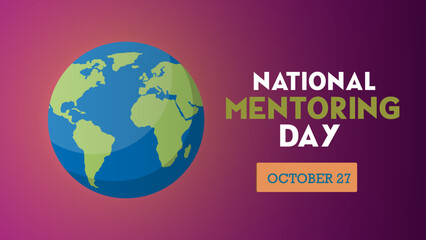 National Mentoring Day October 27th poster, banner, and template design vector illustration.