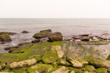 Fototapeta na wymiar Beautiful rocky seashore.