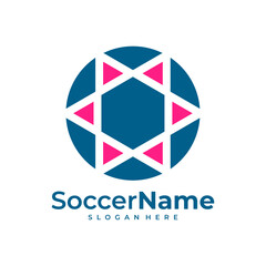 Star Soccer logo template, Football Star logo design vector