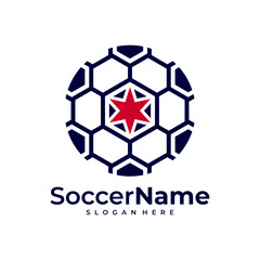 Fototapeta premium Star Soccer logo template, Football Star logo design vector