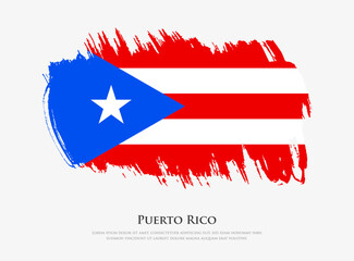 Obraz na płótnie Canvas Creative textured flag of Puerto Rico with brush strokes vector illustration