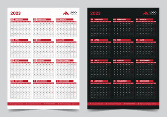 2023 Minimal One Page Wall Calendar Design Templates