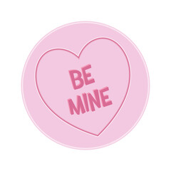 Loveheart Sweet Candy - Be Mine Message vector Illustration