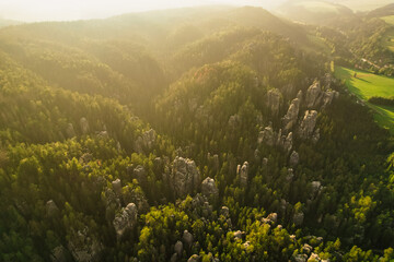 Remains of rock city in Adrspach Rocks, part of Adrspach-Teplice landscape park in Broumov...