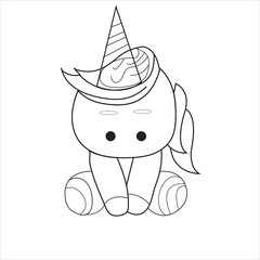 Cute cat coloring page for kids and adult
