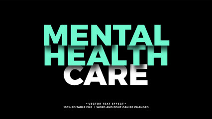 Text Effect mental health care, simple text effect