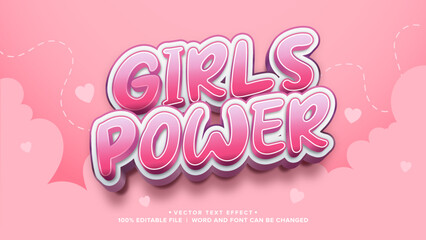 Text Effect girls power, pink color background
