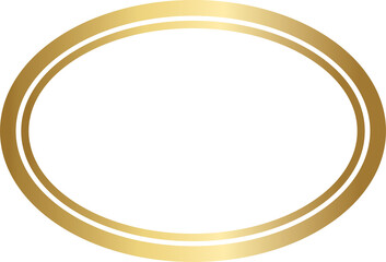 Gold  frame. Flat lay with copy space, top view.  png