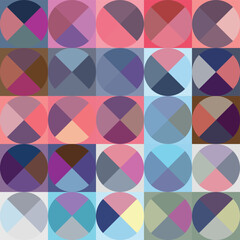Obraz premium Geometric Circle shape Bauhaus pattern. Vector design and modern colorful art. Abstract Bauhaus design pattern. 