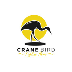 Obraz premium stork illustration logo design