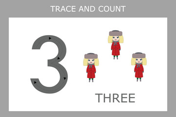  Number training write and count numbers. Exercises handwriting practice