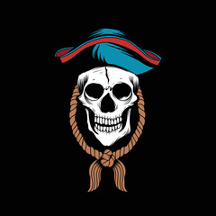 pirate skull with rope vector design