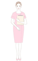 女性の全身きれいめイラスト