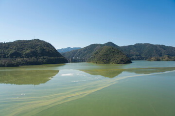 Lake Okutsu in Tsuyama, Okayama