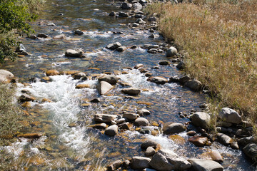small river flow in the mountains