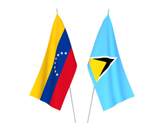 Saint Lucia and Venezuela flags