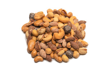  A group of almonds, pistachios, walnuts, macadamia, cashews.