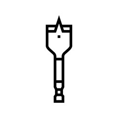 spade drill bit line icon vector. spade drill bit sign. isolated contour symbol black illustration