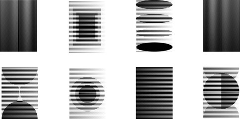 Art composition with lines .Modern art design  .Transition lines .Bauhaus art style .Geometric shape. Wall art .
