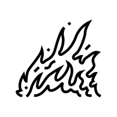 blaze fire line icon vector. blaze fire sign. isolated contour symbol black illustration