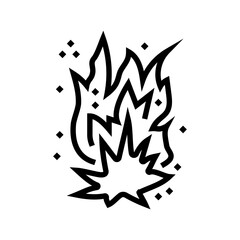 sparkle fire line icon vector. sparkle fire sign. isolated contour symbol black illustration