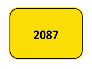 gelbes Ortseingangsschild - Jahr 