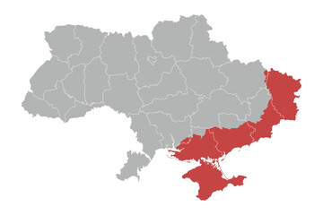 Fototapeta na wymiar Political map of Ukraine with borders