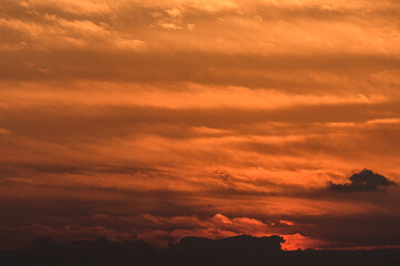 燃えるような夕焼け