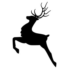 Silhouette of a reindeer. Vector illustration.
