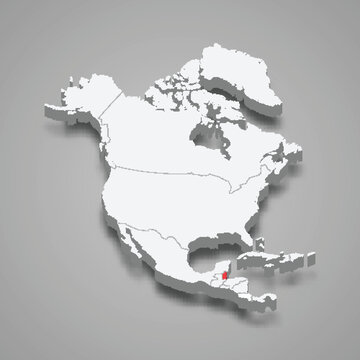 recommend clip art: Belize country location within North America. 3d map