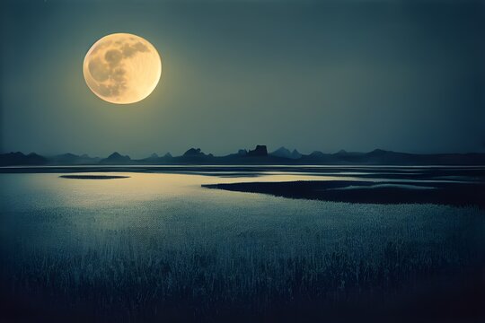 An eerie full moon night. 