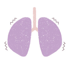 手描きの元気がない肺