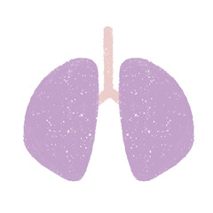 手描きの元気がない肺