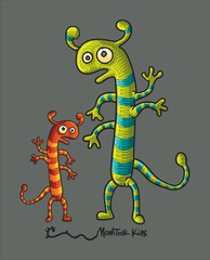 vector illustration of a cute child's imagination