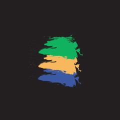 watercolor paint splashes,grunge background black Gabon flag