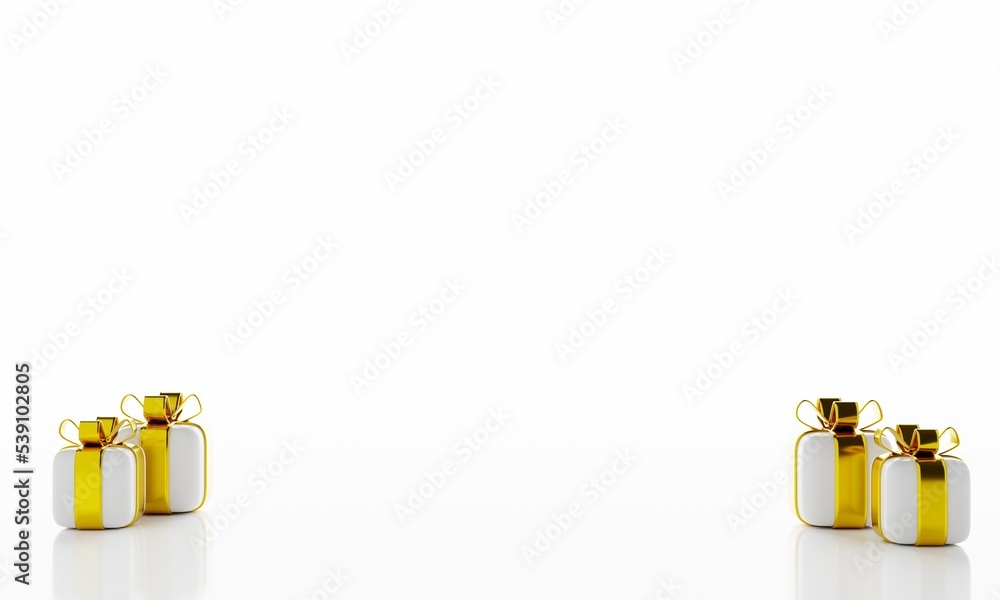 Poster 3d illustration minimalist background on 3d rendering. 3d rendering gift box isolated on white backg
