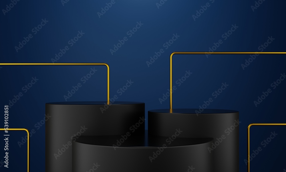 Poster elegant background for product display with podium stage on 3d rendering