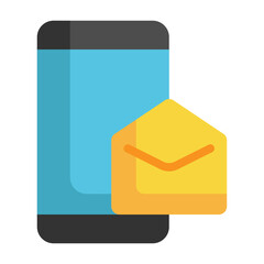 envelope mobile message alert flat icon