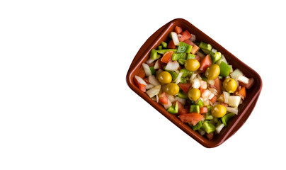 Trampo typical summer dish of Mallorca - Rectangular clay plate