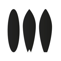 Set of surfboards. Vector illustration