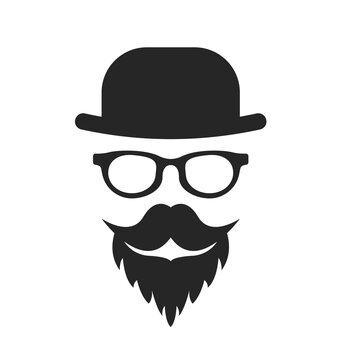 Icon of a man with a beard. Vector illustration