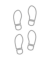 Footsteps, shoeprint icon isolated on white background. Vector illustration.