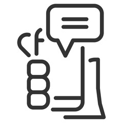 hand mobile speech message simple icon