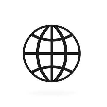 Earth icon on a white background. Vector illustration